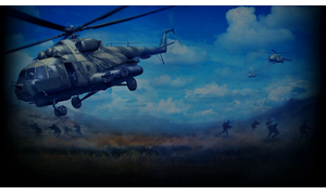Mi-8s dropping off soldiers